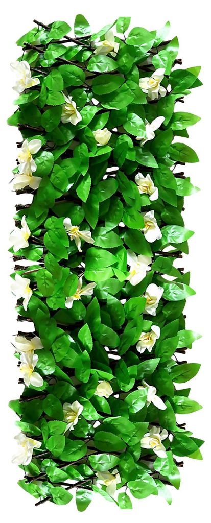Ausziehbare Rankgitter für Gartenblumen, künstliche Pflanzen, realistisch aussehend, leuchtende Farben, UV-beständig, Sichtschutz, künstliche P...