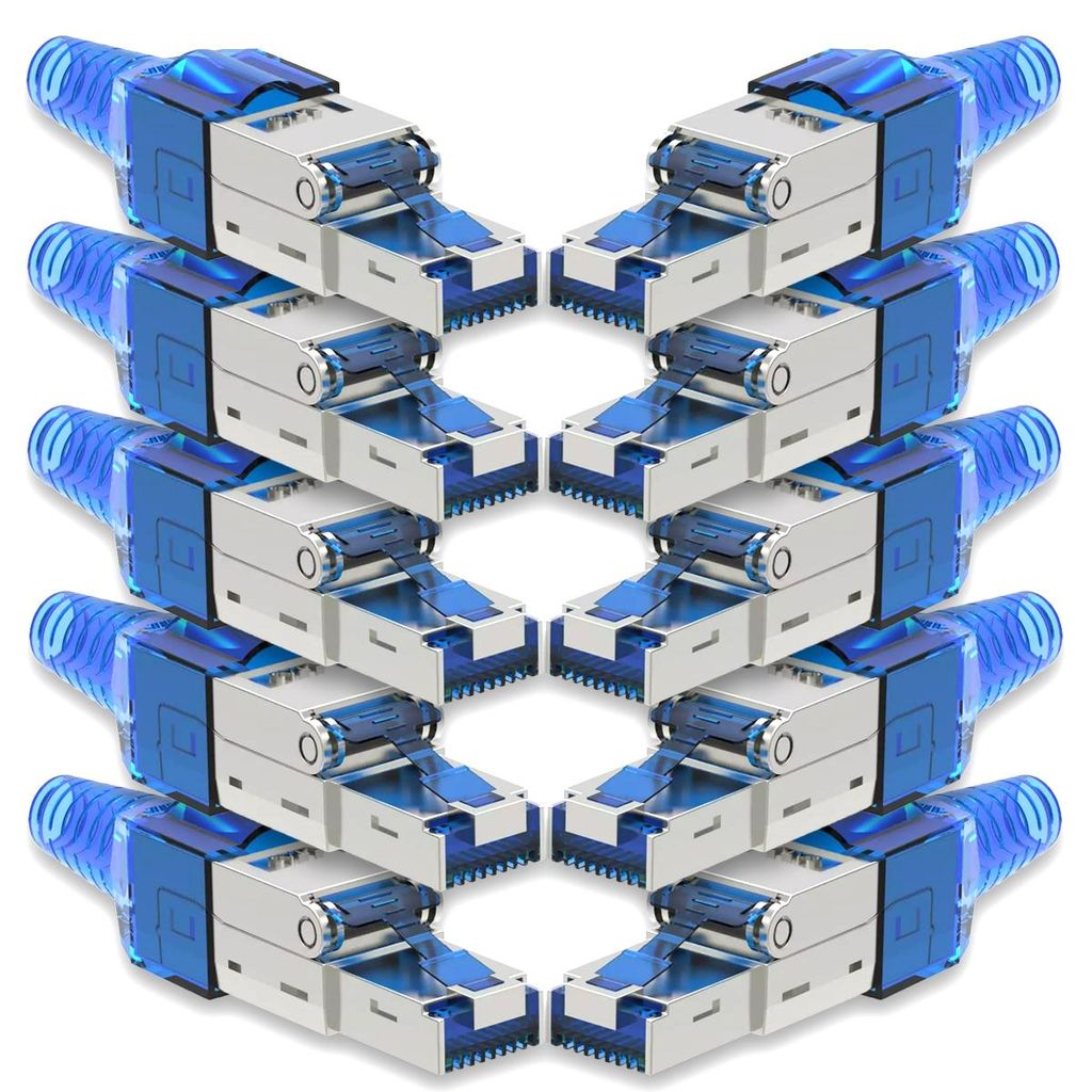 10x Netzwerk Stecker CAT 7 Werkzeuglos RJ45 CAT7 Produktbild 