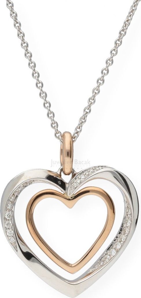 Anhänger Herz Bicolor 585 Gold mit Brillanten 55260671P/3