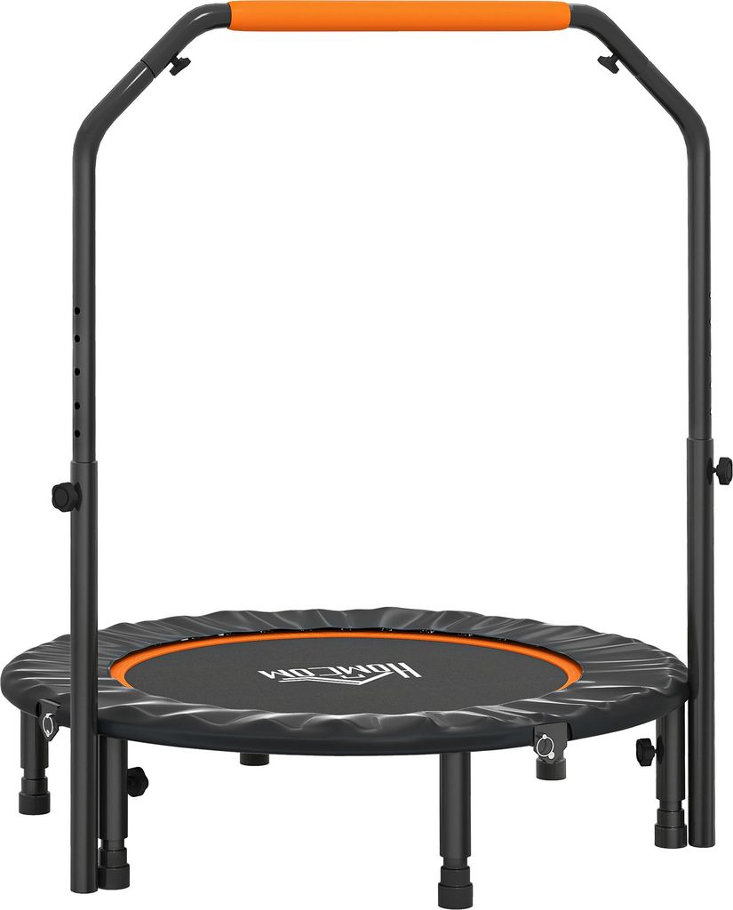 Fitnesstrampolin, klappbar, verstellbarer Haltegriff, Ø102 x 123H cm, bis 150 kg, Schwarz