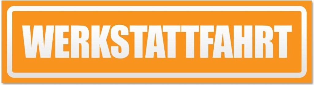 Kiwistar Werkstattfahrt invertiert Magnetschild Schild magnetisch - 20cm Orange - Magnetfolie für Auto PKW Kfz