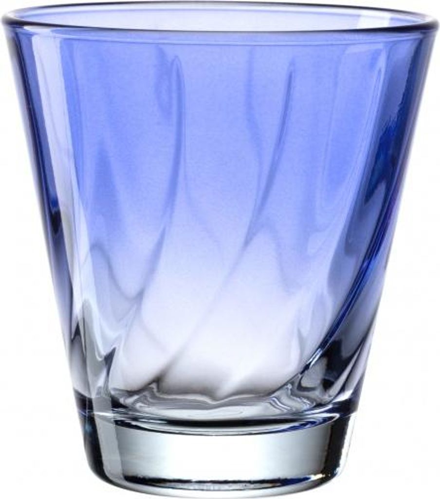 Leonardo Trinkglas Twist, Wasserglas, Saftglas, Kalk-Natron-Glas, Blau, 215 ml, 046967