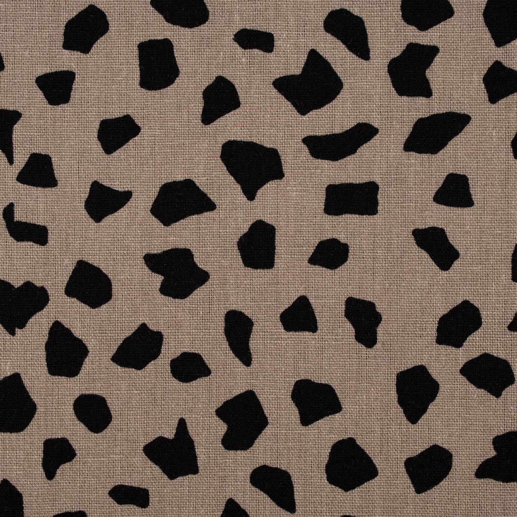 Leinenstoff Meterware mit Viskoseanteil Dots abstrakte taupe 1,35m