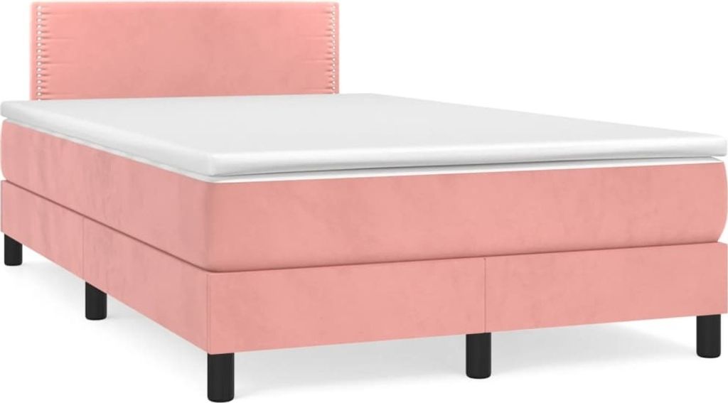Boxspringbett mit Matratze Rosa 120x190 cm Samt