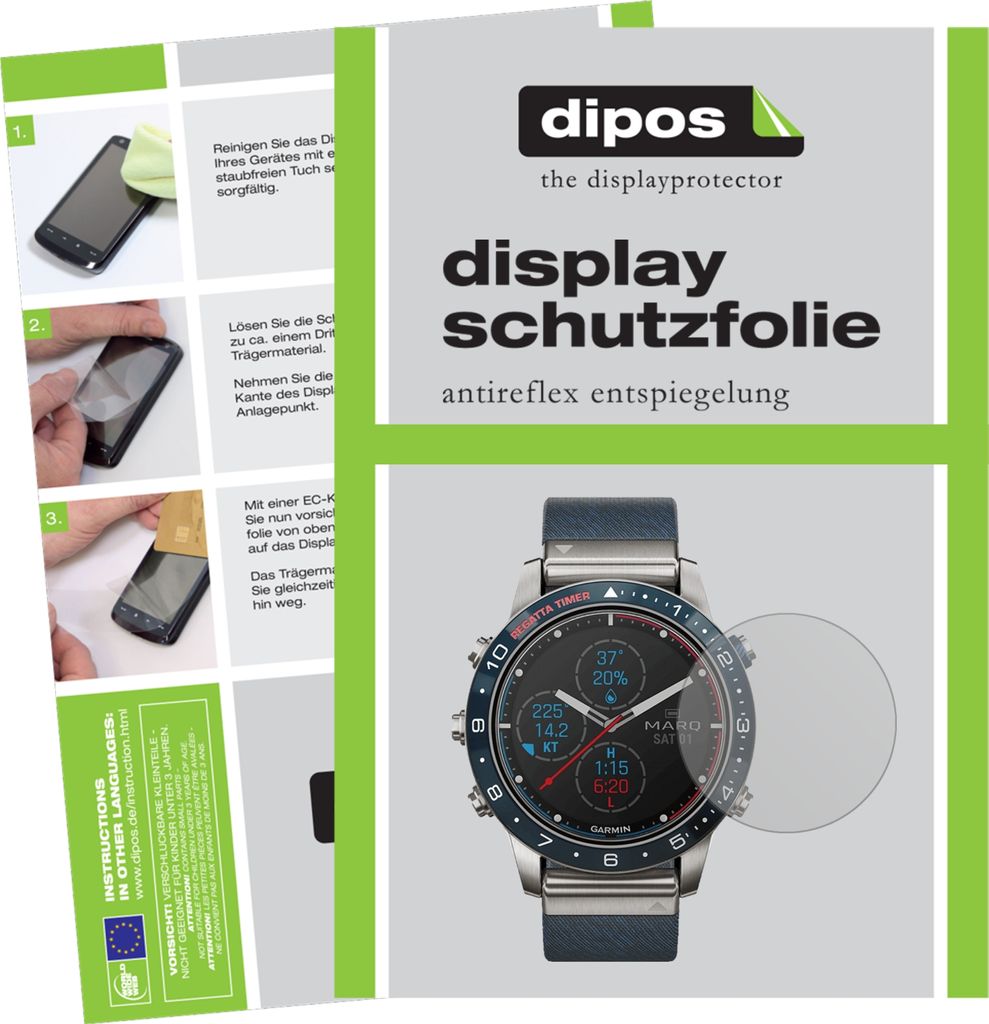 5x Schutzfolie für Garmin MARQ Captain matt Displayschutzfolie Folie Display Schutz dipos