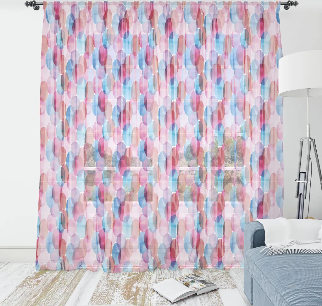 Decorazione Parete Astratta ABAKUHAUS 160x274 cm - Corallo e Blu