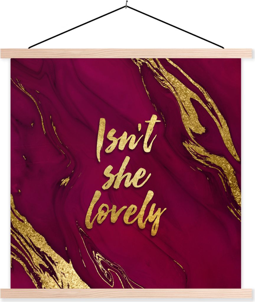 MuchoWow Textilposter Wunderschön - Gold - Rosa - Marmor 60x60 cm mit holzfarbenen Rahmen - Wanddekoration