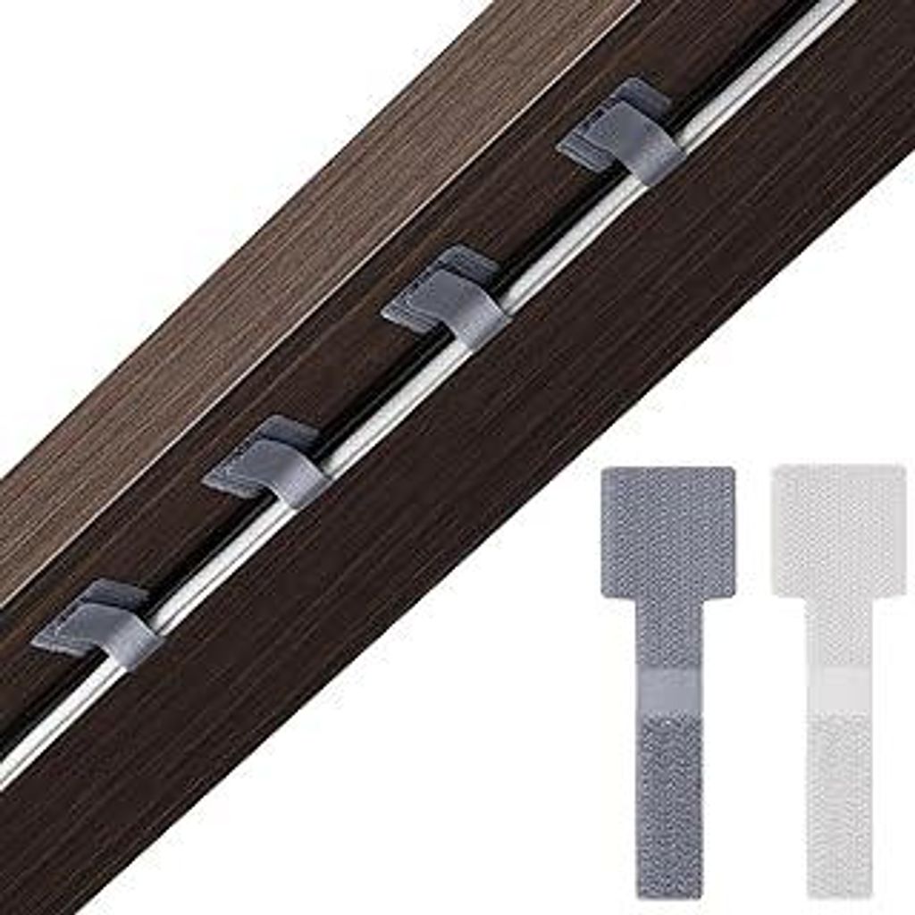 Untertisch-Kabelmanagement-Klettbänder,Trilancer Selbstklebende Kabelorganizer mit Klettverschluss, Flexible Kabelclips für Wände, Küchengerät...