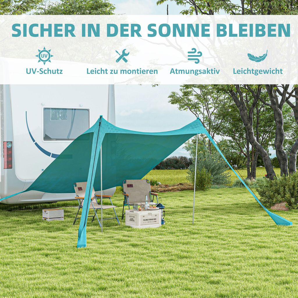 Outsunny Sonnenschutzdach Sonnensegel Wasserdicht UV- und Produktbild 3