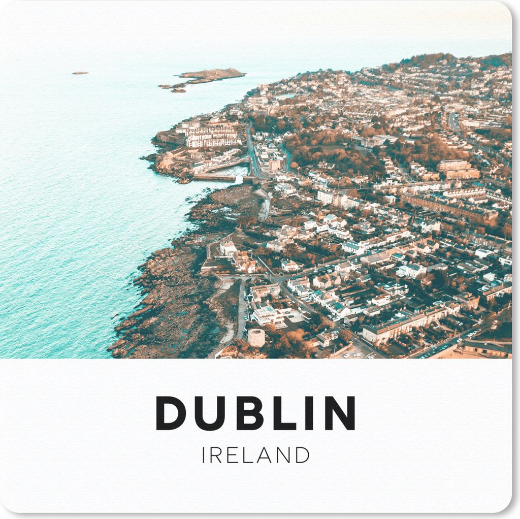MuchoWow Mauspad Mousepad Dublin - Irland - Häuser 20x20 cm - Mousepads - Maus Mat - Pad - Mausunterlage - Desk Mat - Bureauartikeln