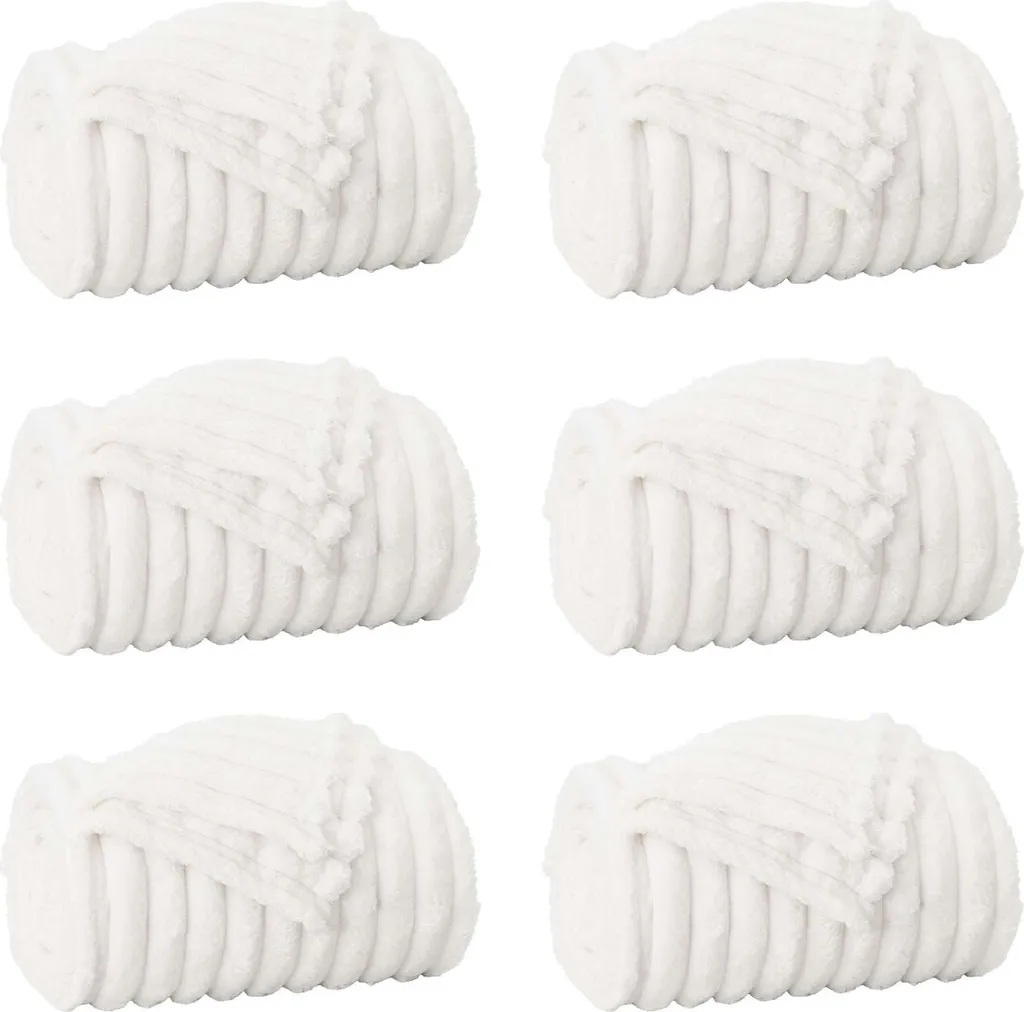 vidaXL Coperte 6 pezzi in pile bianco 150 x 130 cm