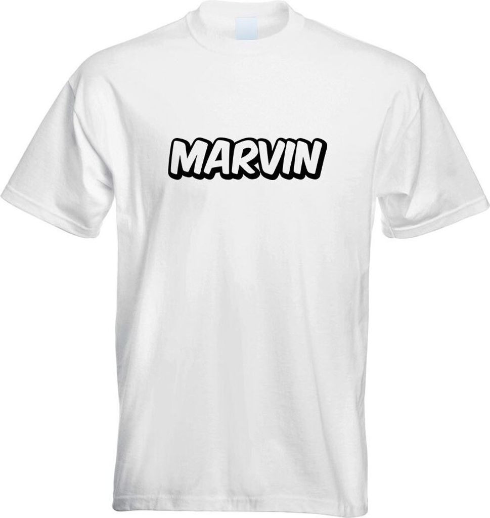 Kiwistar - T-Shirt - Weiss - Marvin Vorname Jungen Motiv Bedruckt Funshirt Design Print - mit Motiv Bedruckt - Funshirt Design - Sport - Freizeit -...