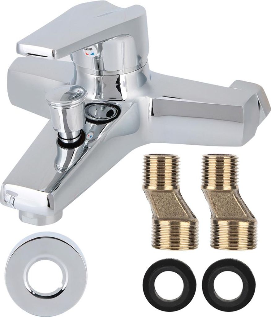 Wandmontierte Badezimmer-Badewannen-Mischbatterie, Duscharmatur, Messingarmatur G1/2"
