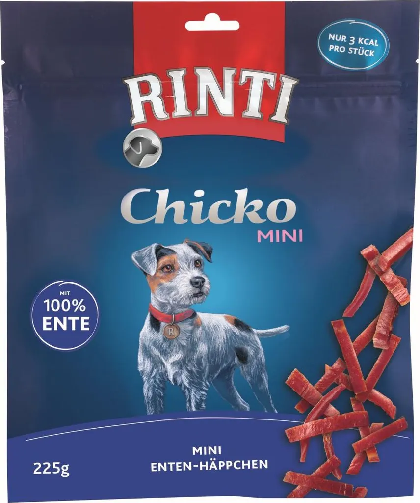Récompense Éducation Chien Rinti Chicko Mini Ente 225g au Canard Séché