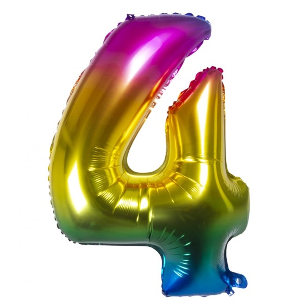 Folienballon 4 rainbow 86 cm Produktbild 