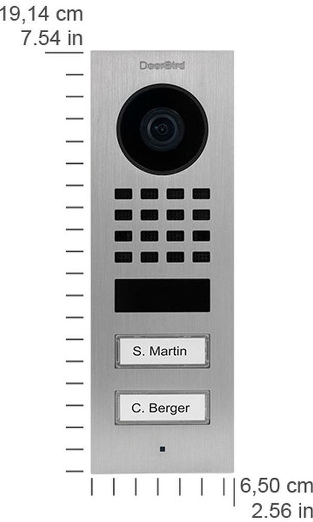 DoorBird D1102V IP Vid. Türst. V2A Edels. 2 Ruftasten Produktbild 