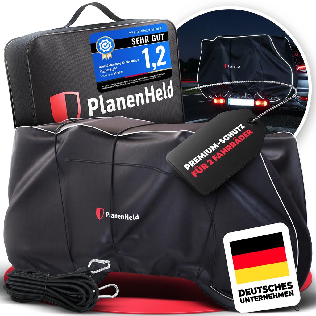 PlanenHeld Fahrradschutzhülle für Fahrradträger und Produktbild 