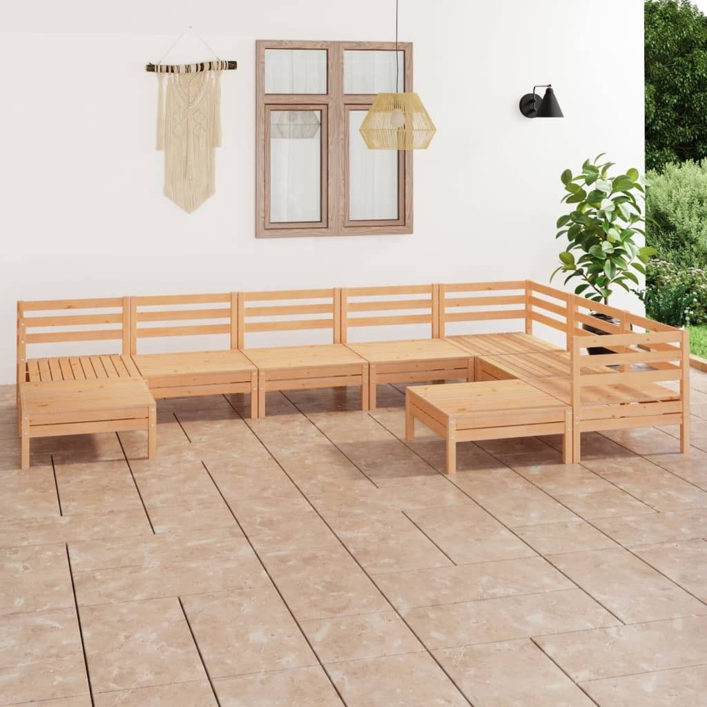 The Living Store 9-tlg. Garten-Lounge-Set Massivholz Kiefer