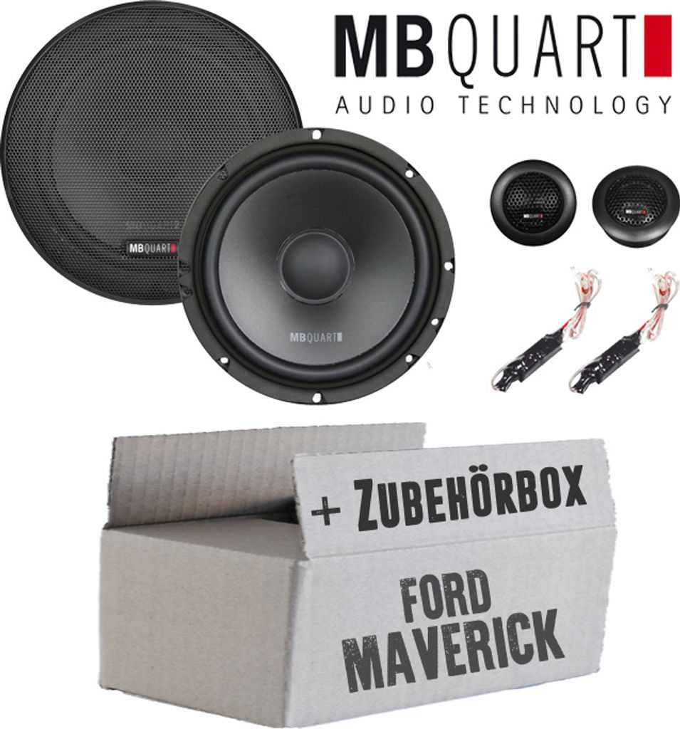 Lautsprecher Boxen MB Quart QS165 - 16,5cm Kompo Auto Einbauzuebehör - Einbauset passend für Ford Maverick 2 Front Heck - justSOUND