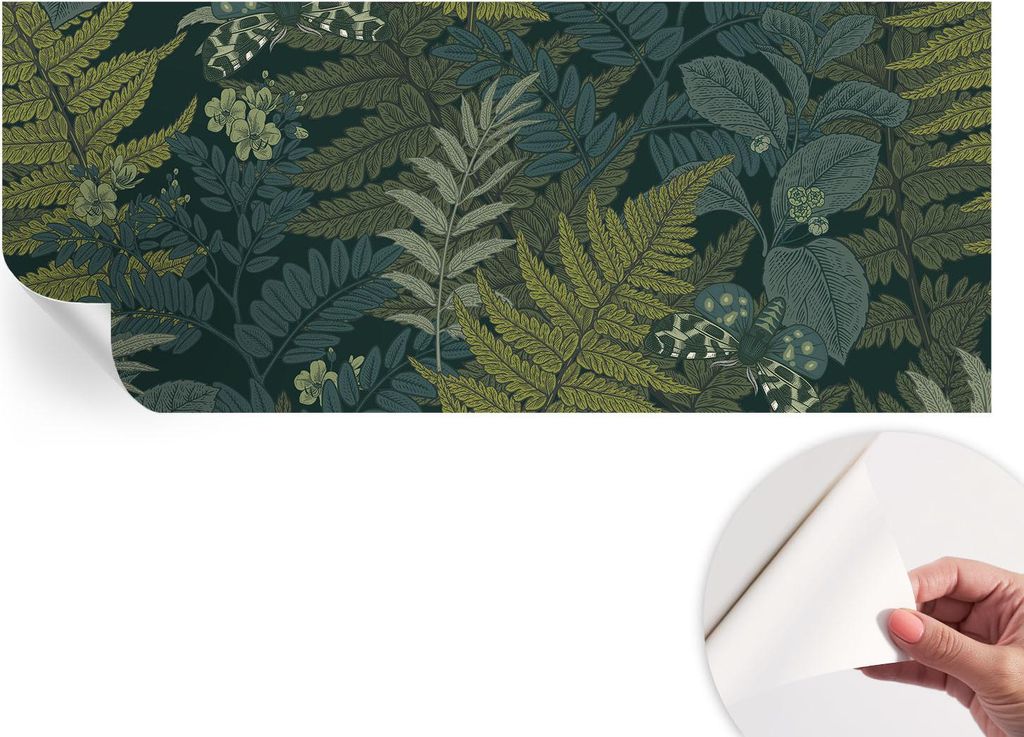 Selbstklebende Wandtapete - Dekorative Tapete für Wohnzimmer - Klebefolie für Wandbilder - Tapetenfolie für Wanddekoration - 208x146 cm - Grüne...