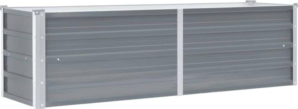 vidaXL Garten-Hochbeet Verzinkter Stahl 160x40x45 cm Grau