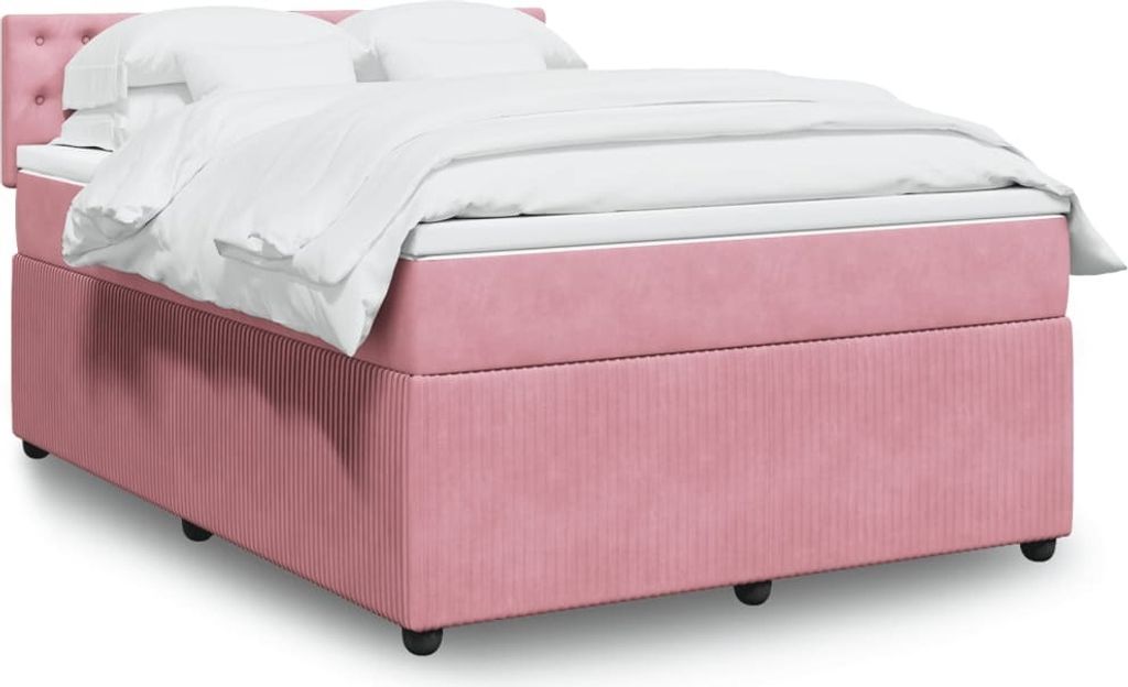 Maison Exclusive - Boxspringbett mit Matratze Rosa 140x190 cm Samt