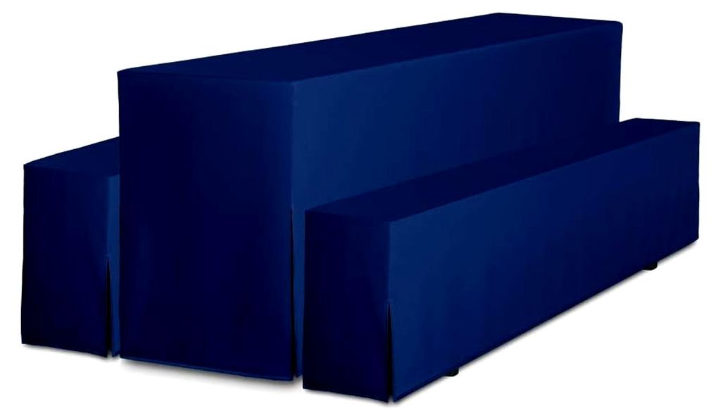 2er Set Hussen für Bierzeltgarnitur 3tlg. (Blau, Breite: 70cm)