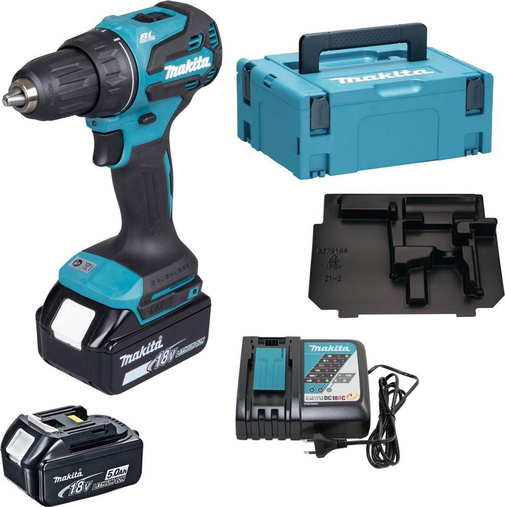 Makita DDF490RTJ Akku Schlagbohrschrauber 50/27 Nm Bl 18V Produktbild 