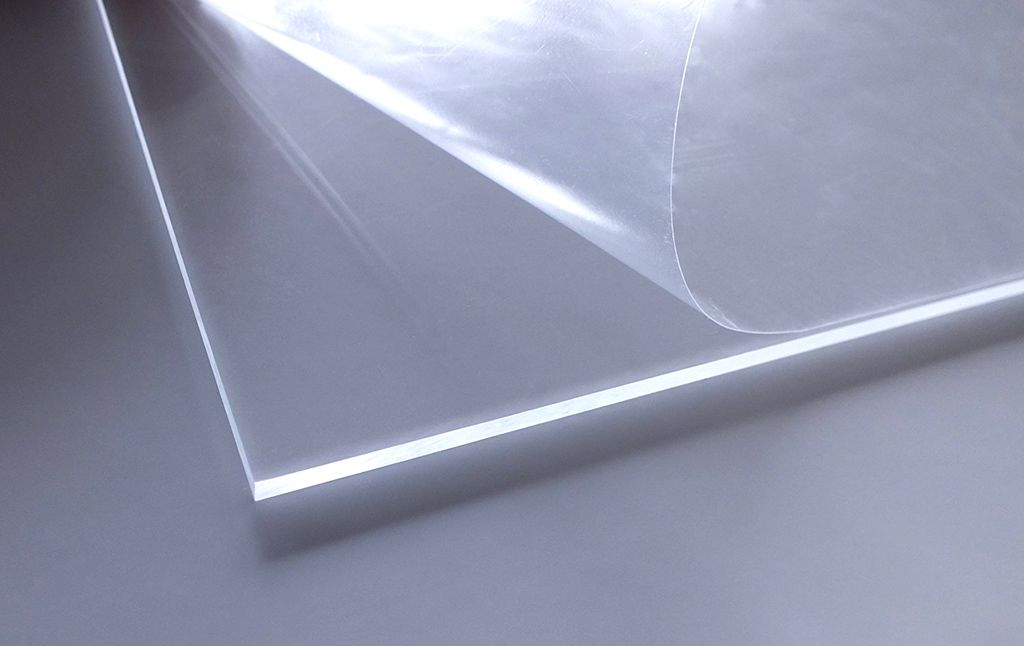 Acrylglas PMMA XT | transparent | glasklar | UV beständig | beidseitig foliert | im Zuschnitt | 4 mm stark, Größe :30x20 cm
