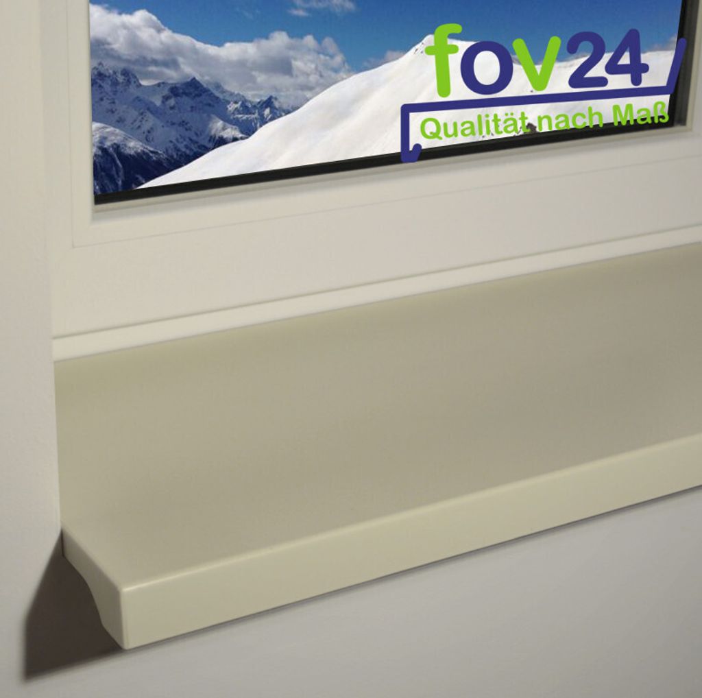 Werzalit Fensterbank Exclusiv Weiß, Tiefe: 400 mm x Länge: 2600 mm mit ABS Kante zweiseitig
