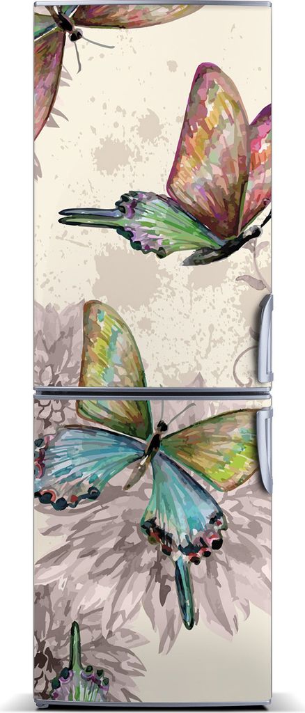 Tulup Kühlschrankdekoration - Magnetmatte - 60 cm x 180 cm - Magnet auf dem Kühlschrank - Bunte Schmetterlinge