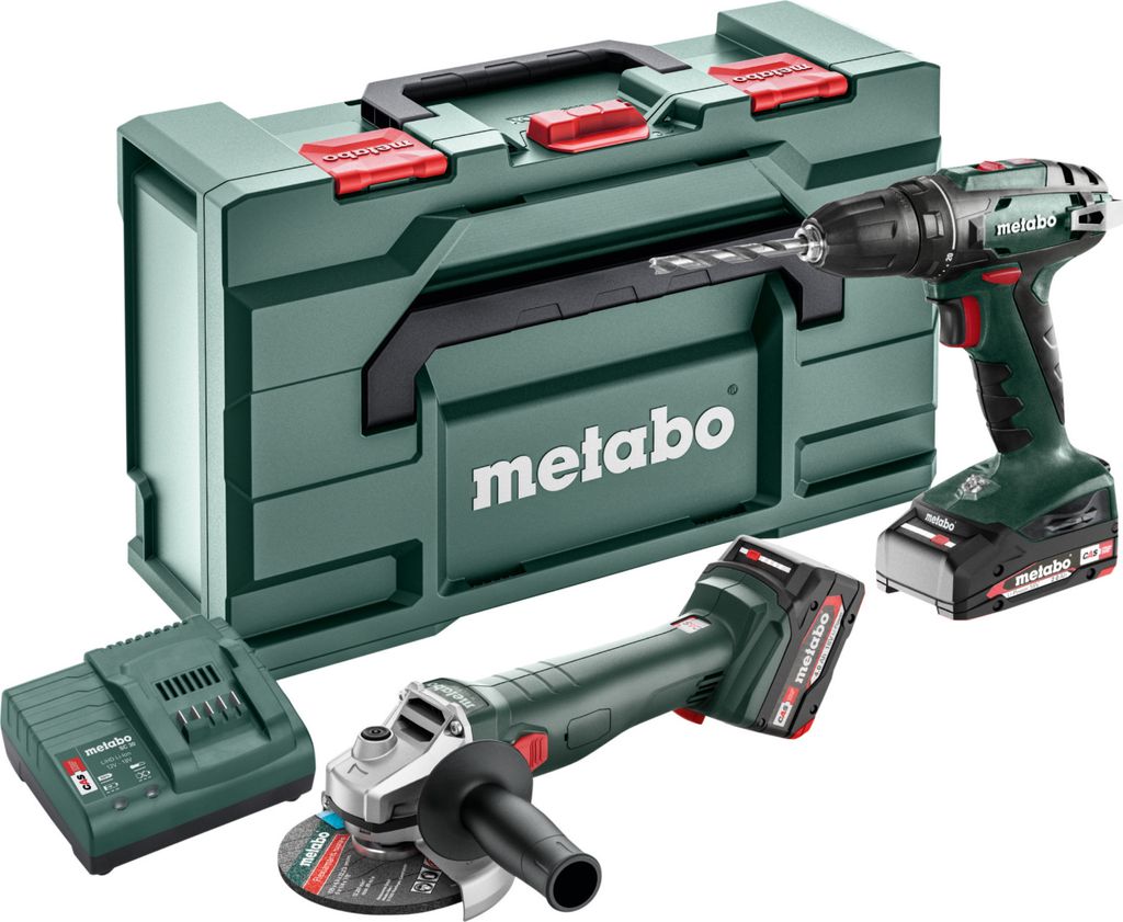 Metabo Akku Combo Set 2.4.3 18 V, BS 18 + W 18 L 9-125, metaBOX 165 L