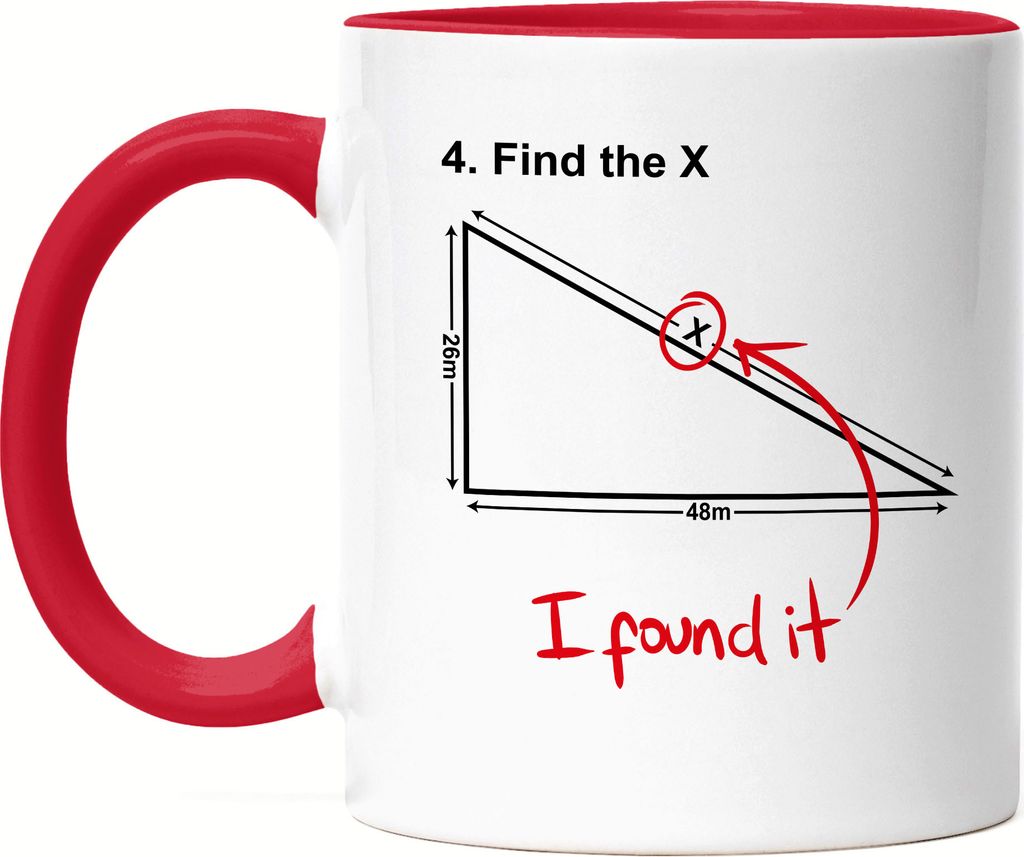 Mathe-Aufgabe Tasse Rot Lustige Klausur Aufgabe Finde Das X Dreieck Klassenarbeit