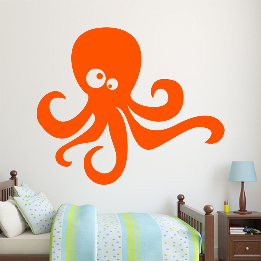 hauptsachebeklebt KIWISTAR Niedliche Oktopus - Krake Wandtattoo in 6 Größen - Wandaufkleber Wall Sticker - Dekoration, Küche, Wohnzimmer, Schlaf...