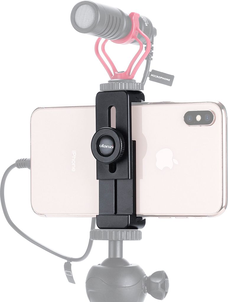 ULANZI ST-02L Smartphone Vlog Telefonhalterung mit kaltem Schuh für Mikrofon Vlogging Standhalter 1/4 Schraube iPhone Android schwarz