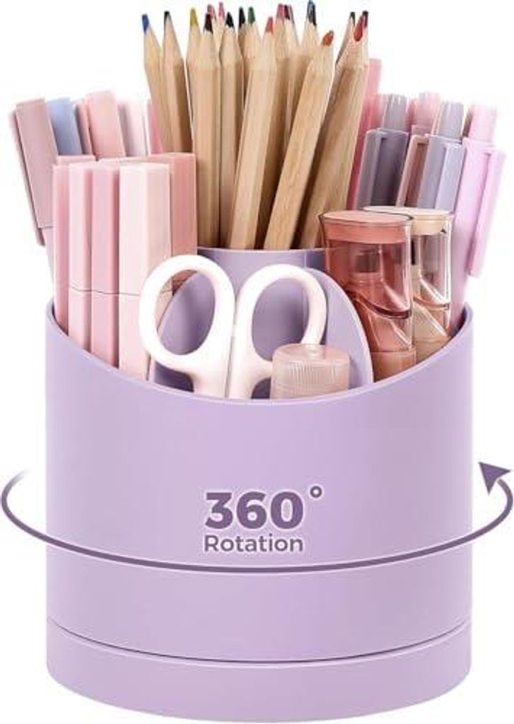 Schreibtisch Organizer, 360 Grad Stifte Organizer Drehbar, Stifte Organizer Mit 7 Fächern, Stiftehalter Schreibtisch Für Büro, Schule, Zuhause(L...