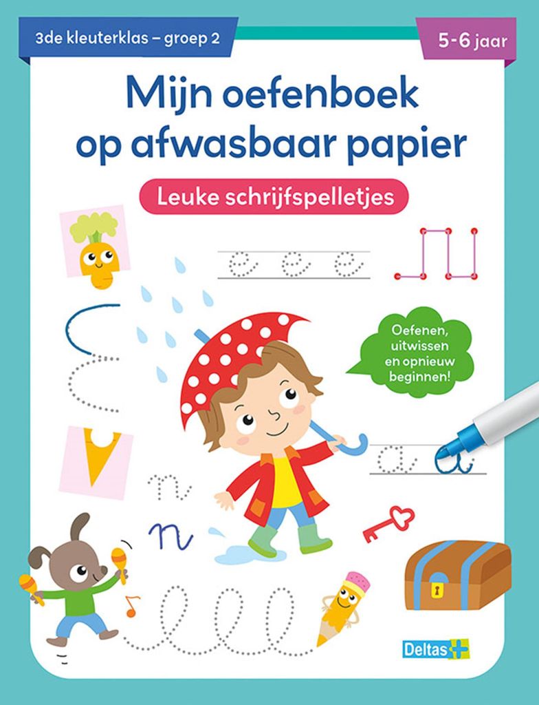 Deltas Schulheft aus waschbarem Papier, lustige Schreibspiele (5-6 J.)