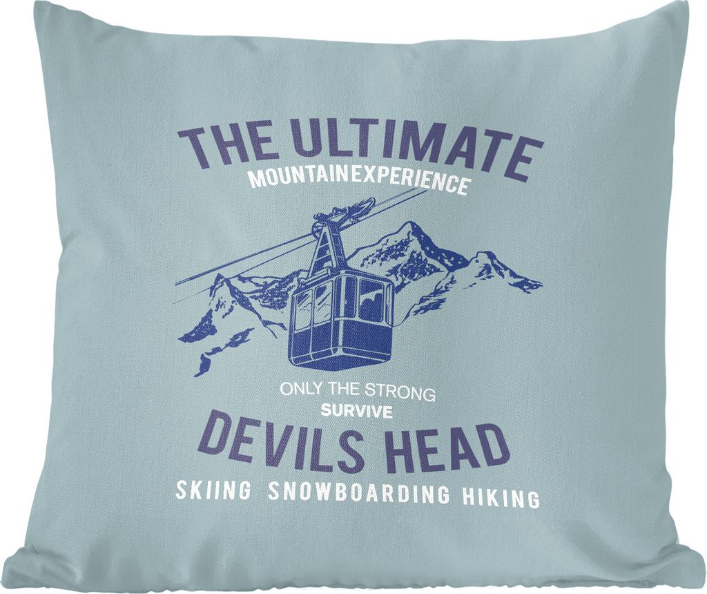 MuchoWow Zierkissen Sofakissen Wohnzimmer Dekokissen 45x45 cm Jahrgang - Ski - Berg - Schlafpolster - Polster für das Sofa