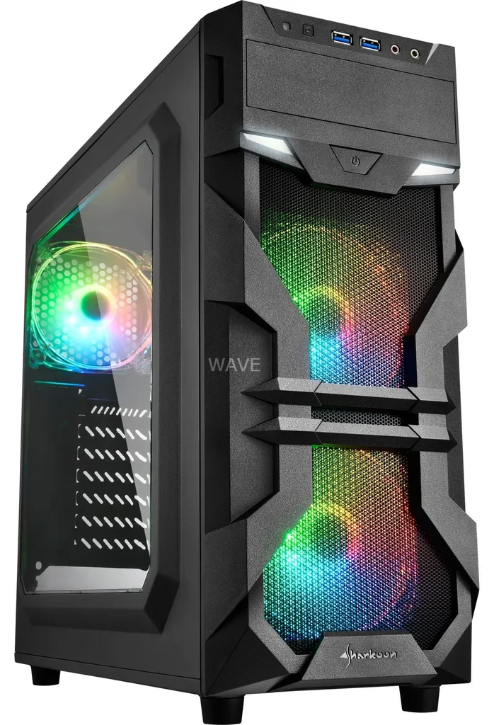 Sharkoon VG7-W RGB Boîtier PC ATX Noir avec Fenêtre Acrylique Latérale