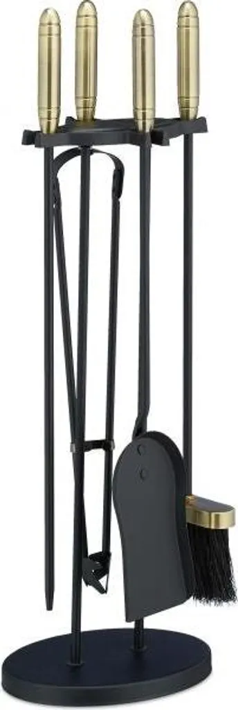 Support à feu stable noir et or : la solution propre pour votre foyer