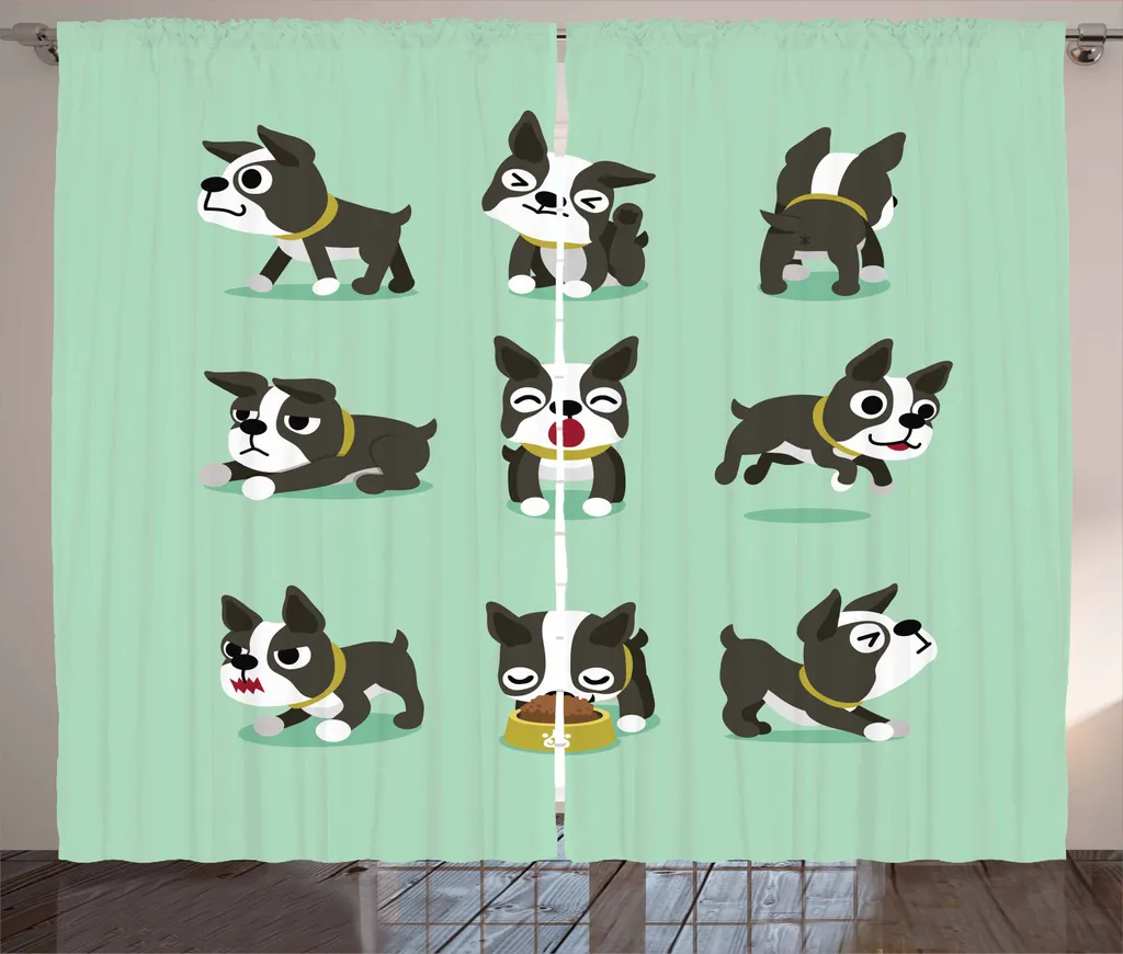 Tenda Soggiorno ABAKUHAUS Boston Terrier 280x245 Ganci e Passanti