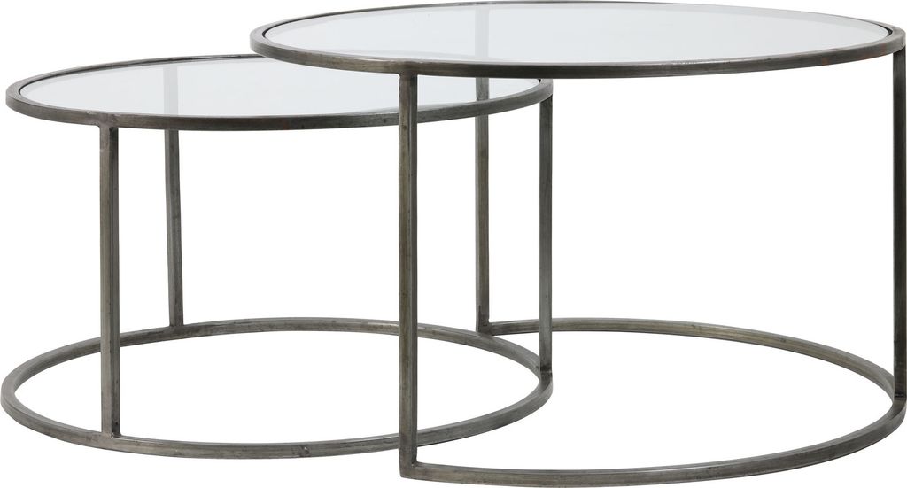 Table basse Light & Living S/2 Ø65x39+Ø75x44 cm DUARTE, Image du produit 