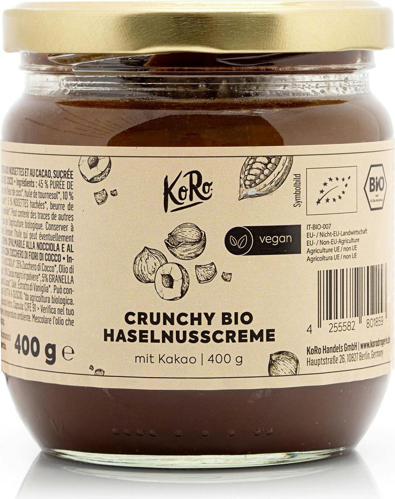 KoRo I Crunchy Haselnusscreme mit Kakao 400 g