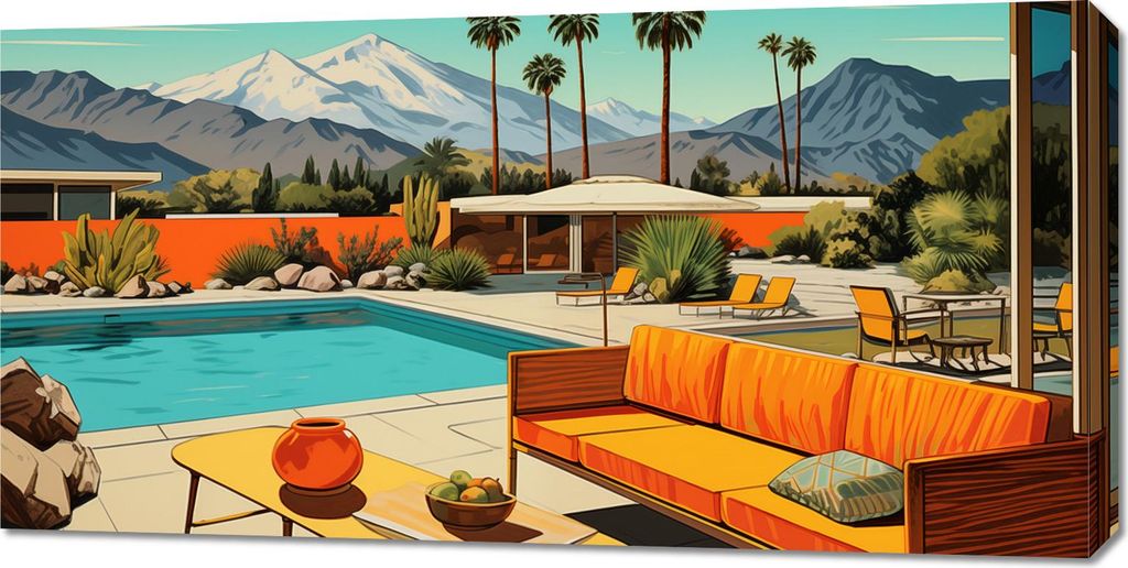 Bild 100x50cm Pool Irgendwo in Kalifornien