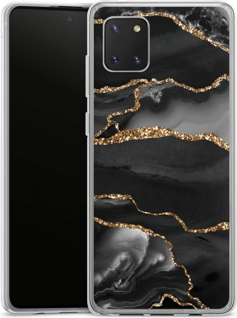 DeinDesign Handyhülle für Samsung Galaxy Note 10 lite Silikon Hülle Case Smartphone Schutzhülle Glitzer Look Marmor Muster