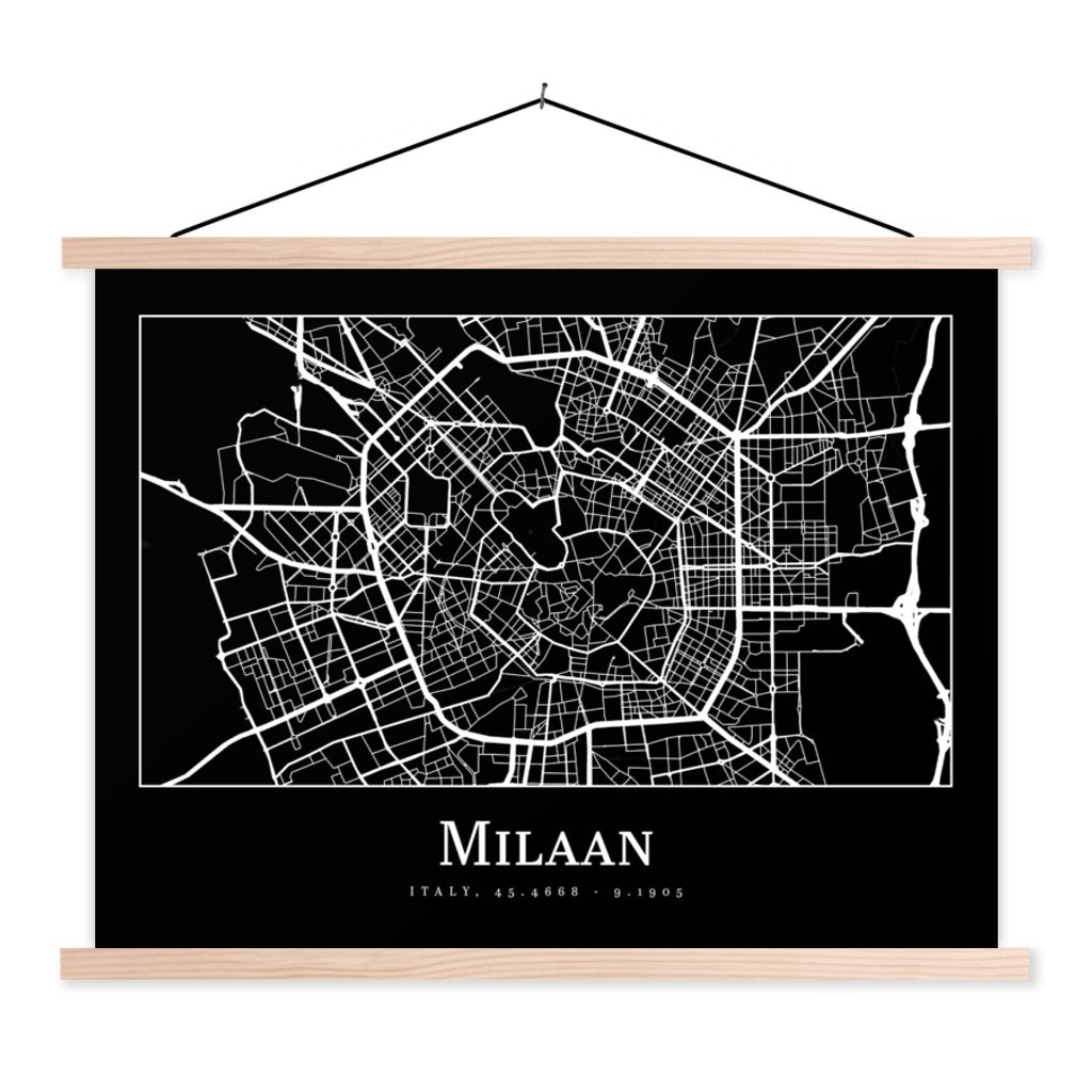 MuchoWow® Textilposter Mailand - Karte - Stadtplan 40x30 cm Produktbild 
