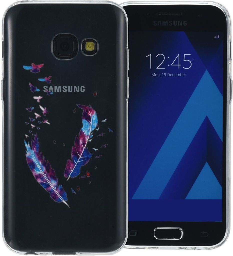 Henna Cover für Samsung Galaxy S8 Case Schutz Hülle Silikon Federn Bunt