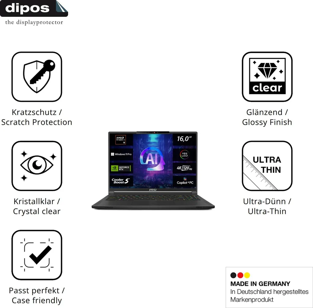 Miglior Pellicola MSI Stealth A16 AI plus: Kit 2x dipos Claro - 7