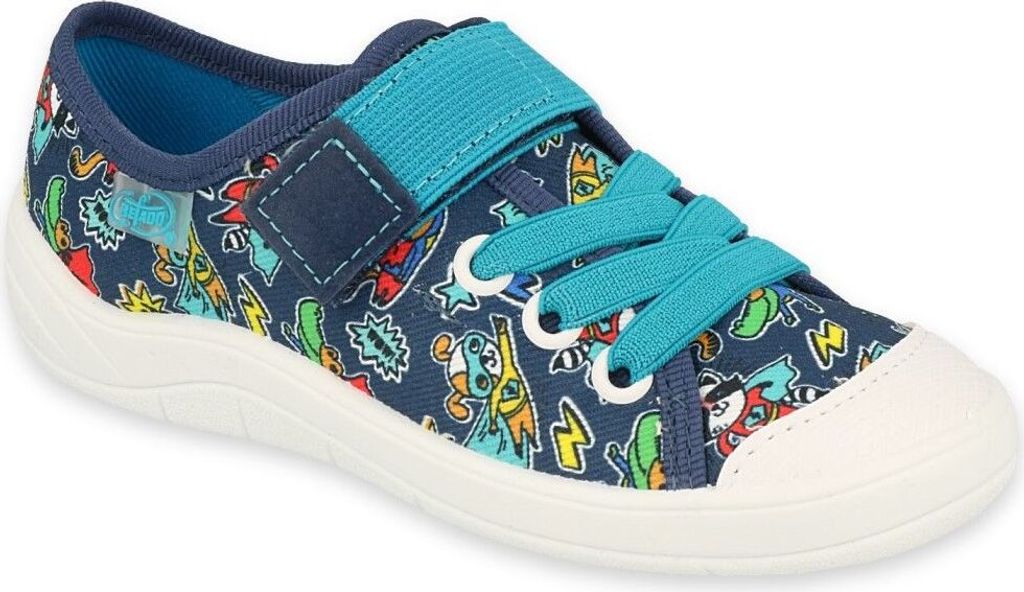 BEFADO Jungen Sneakers Klettverschluss Superman Blau 28