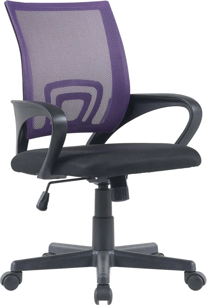 Fauteuil de bureau pivotant CLP Genius violet réglable pour ordinateur
